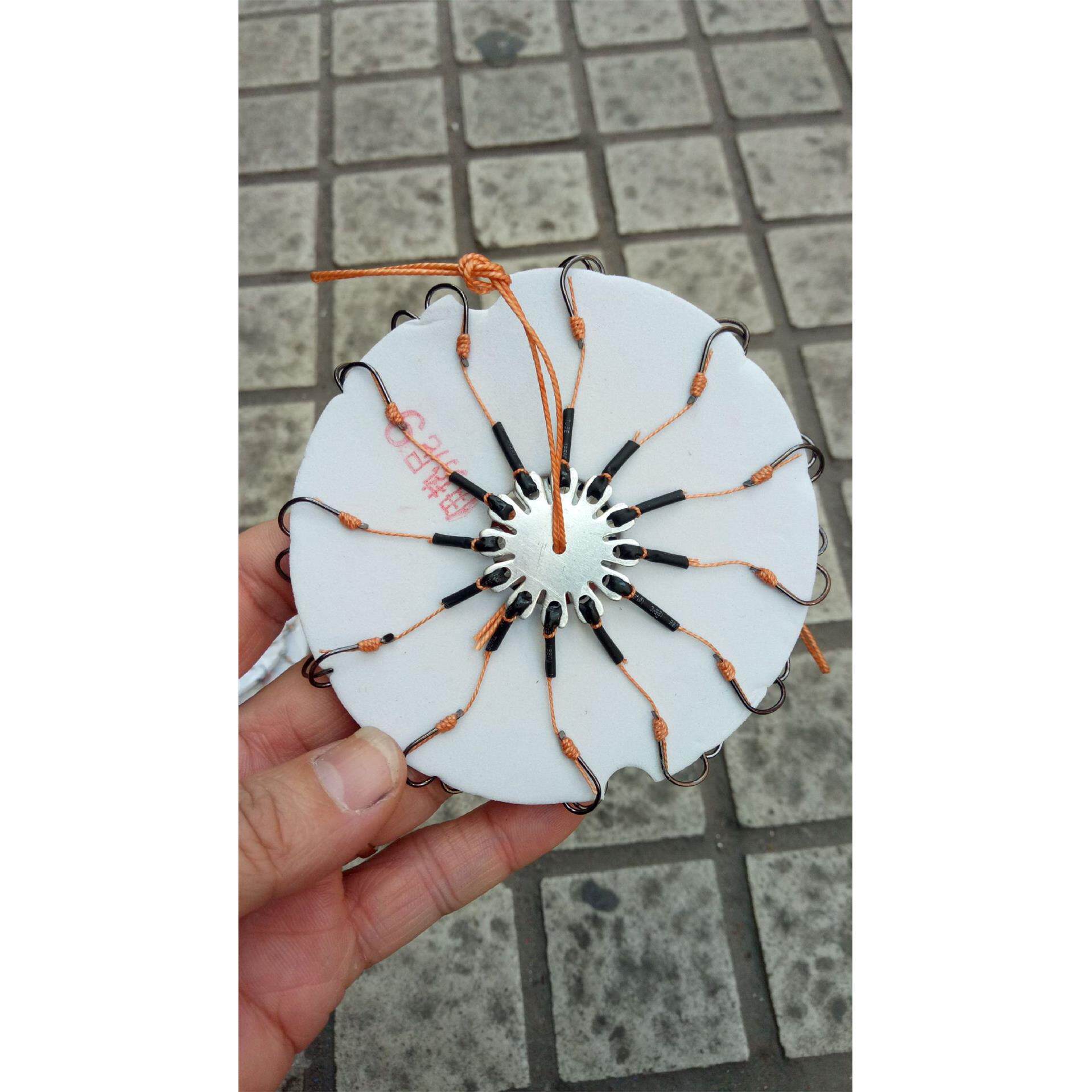 翻板钩 十二钩 12 钩 带胶管 防缠绕 糠饼钩 盘钩 夹饼钩垂钓用品
