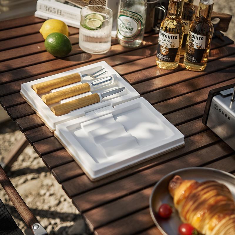 GZ6M出游野炊便携式菜板家用户外露营野餐可折叠实木切水果砧板三