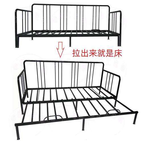 铁艺沙发两用床架 多人沙发框架 伸缩推拉出双人床