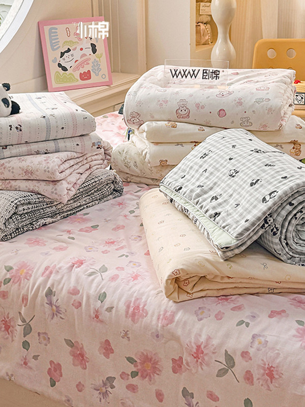 Www棉质清凉双感棉被新升级的净价值空调棉被单双持久凉爽夏季降