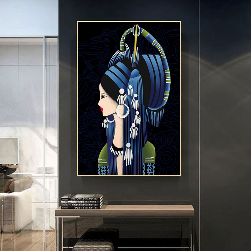 少数民族风装饰画复古客厅玄关过道挂画卧室餐厅酒店美女人物壁画图片