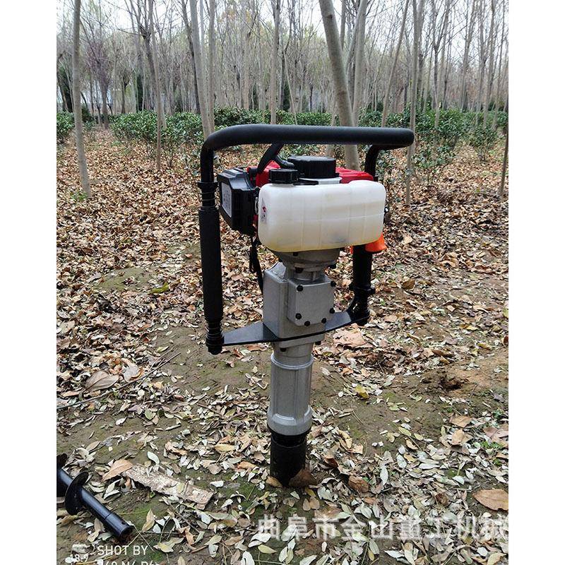 加厚型抗涝栽桩机汽油支架立桩机新型手提式河坡栽桩机