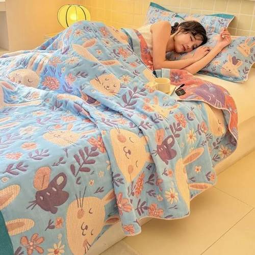 25新款三层纱布毛毯空调小被子办