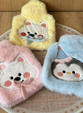 冬季可爱企鹅小狗毛绒注水热水袋学生暖手宝加厚防爆暖肚子热水S