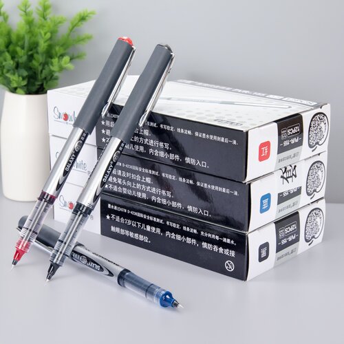 白雪直液式走珠笔子弹头办公商务