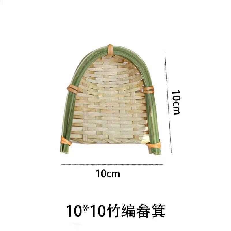竹编DIY传统端午节中秋精品竹笼手工装饰特色龙舟小簸箕迷你源厂