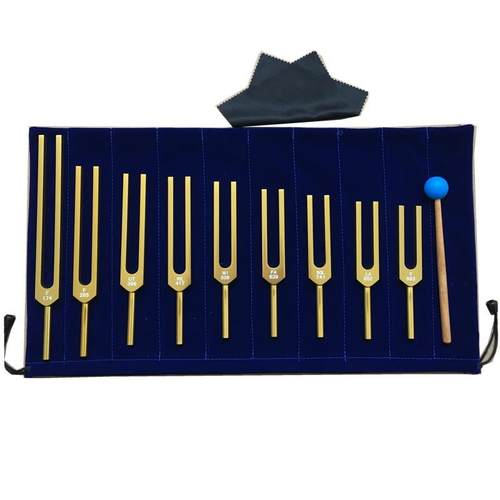 瑜伽音叉174HZ 285 396 417 528 639 741 852 963HZ金色9只组