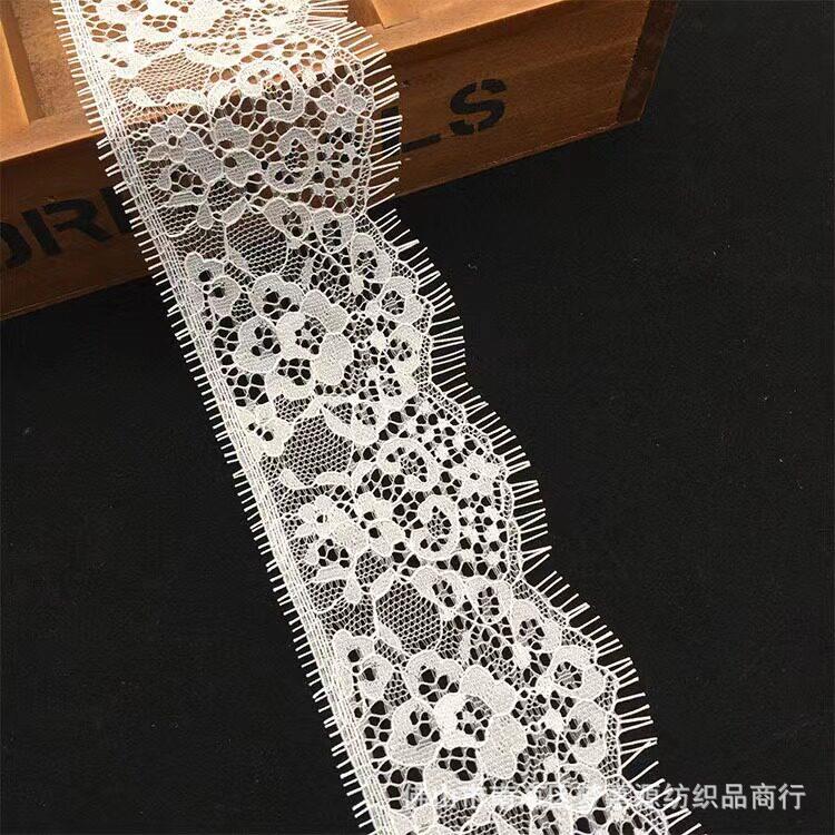 现货供应双边睫毛花边蕾丝面料内衣服饰服装辅料锦纶花边