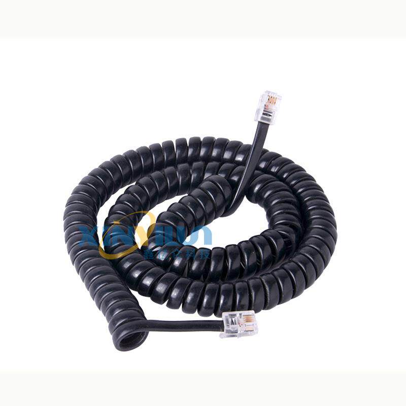 电话曲线 RJ9电话线 4p4c电话手柄线 电话听筒线 4米 黑色