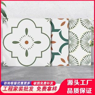 400x400法式复古小花砖绿色厨房卫生间墙砖阳台地砖娘惹网红