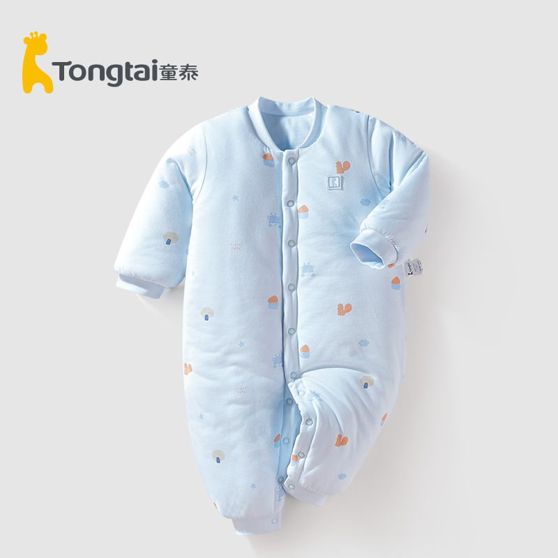 童泰婴儿衣服连体衣秋冬夹棉a类