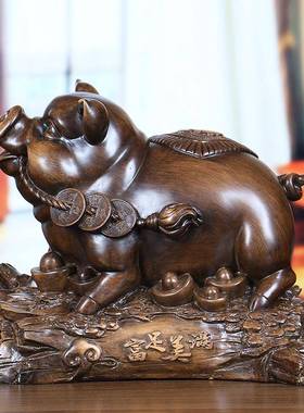十二生肖猪件摆大号富旺财福猪风水摆设富足美足js_9125满招财公