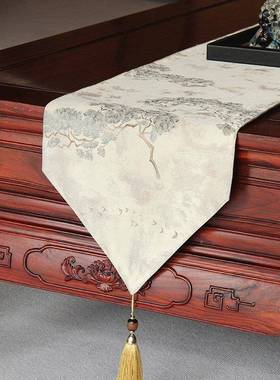 新中式禅意NFD高桌旗餐桌电视柜茶几茶台茶席桌轻茶奢旗茶桌端布