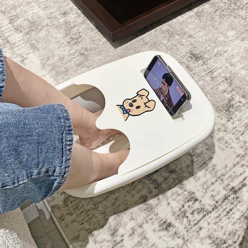 可折叠泡料脚盆可爱家用便温携过小腿保带盖深桶塑足SIT盆浴按摩