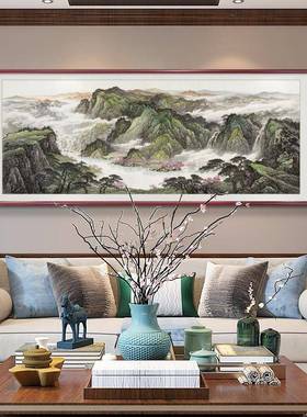 聚宝山水财画LM80920客厅盆挂中画沙发背景墙装饰画新式办公室西