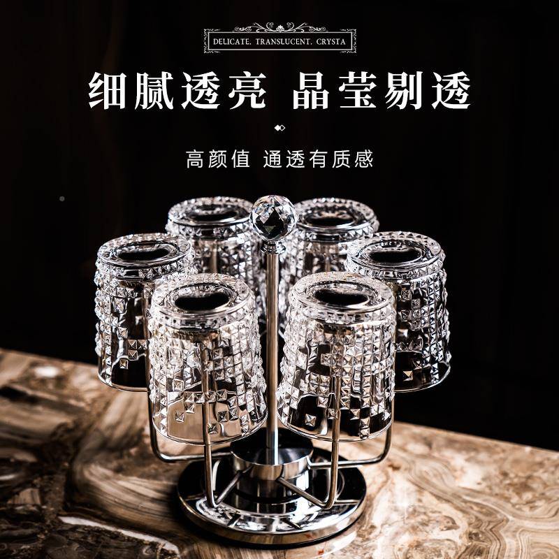 水晶杯套装玻杯璃杯洋酒杯啤装QWSJ026酒杯威士忌高奢级感轻家用