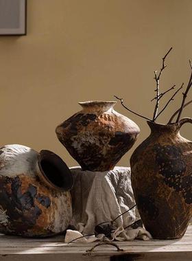 侘寂风陶瓷花瓶台禅面摆客厅插架花玄关博古件装饰品覆古意OLM粗