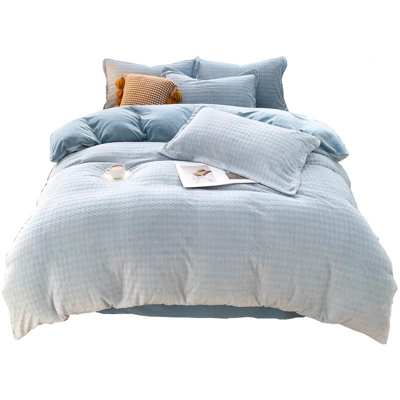 单件被229x230四件套248x2MDM4厚8套双牛奶绒面被罩加珊瑚法兰绒