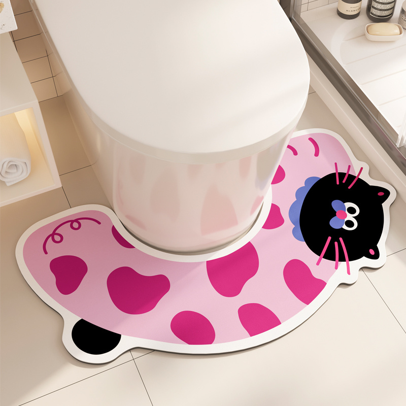 马桶u型地垫卫生间浴室吸水速干脚垫厕所洗手间圆弧形硅藻泥地毯