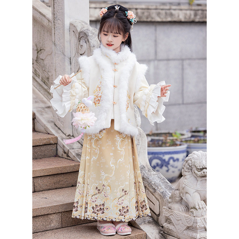中国风加绒女童汉服明制唐装裙子冬季加厚儿童生日新年拜年服学生,童装/婴儿装/亲子装,汉服,淘宝优惠券,粉丝福利购,淘宝优惠卷