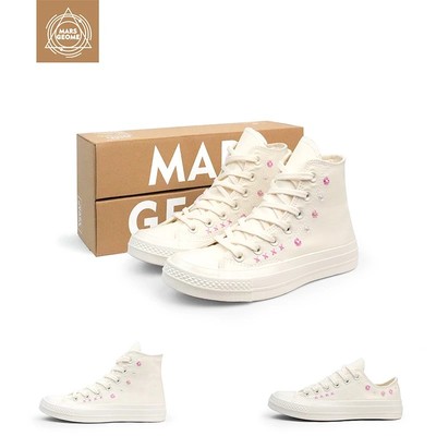 火星几何秋季新款小雏菊帆布鞋