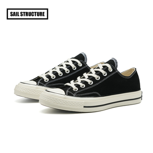 潮鞋 帆构帆布女鞋 潮流百搭休闲黑色情侣低帮透气时尚 新款 2026春季