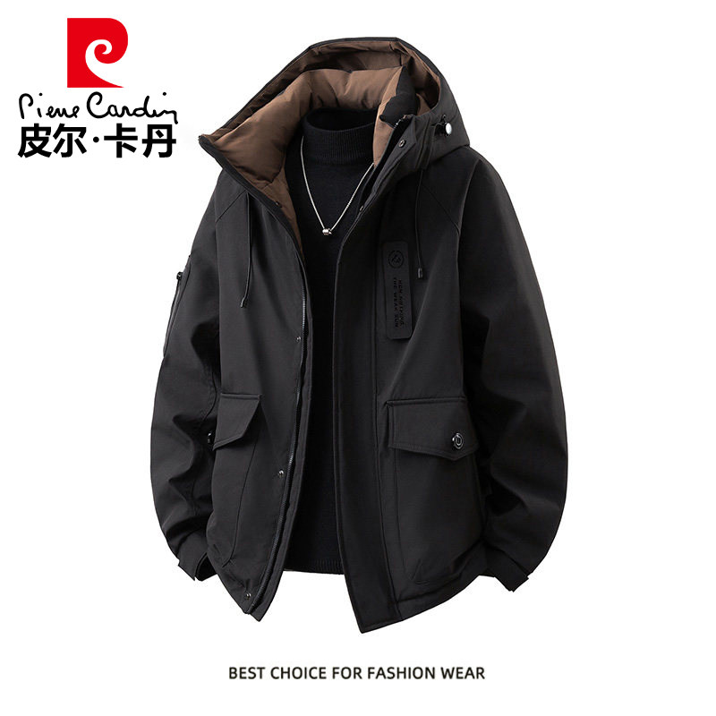 皮尔卡丹休闲羽绒服男款冬季2025年新款连帽夹克潮流保暖外套上衣,男装,羽绒服,淘宝优惠券,粉丝福利购,淘宝优惠卷