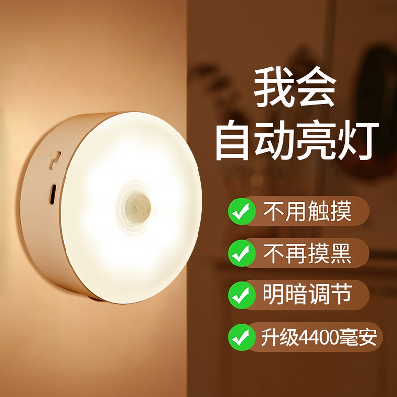 【10周内不充电】夜晚人体感应灯