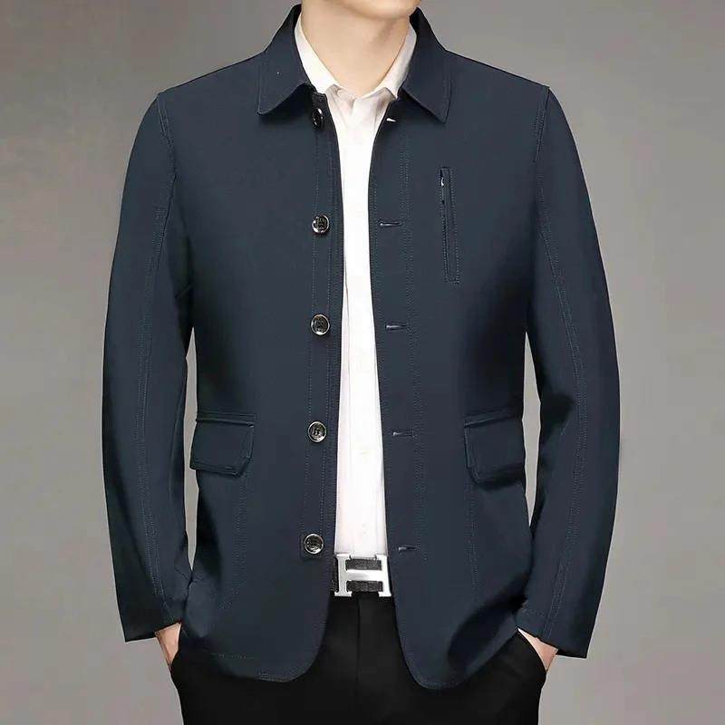 徒徒Jine男装夹克外套男男装风衣春秋夹克衫t宽t松爸爸装中老年夹