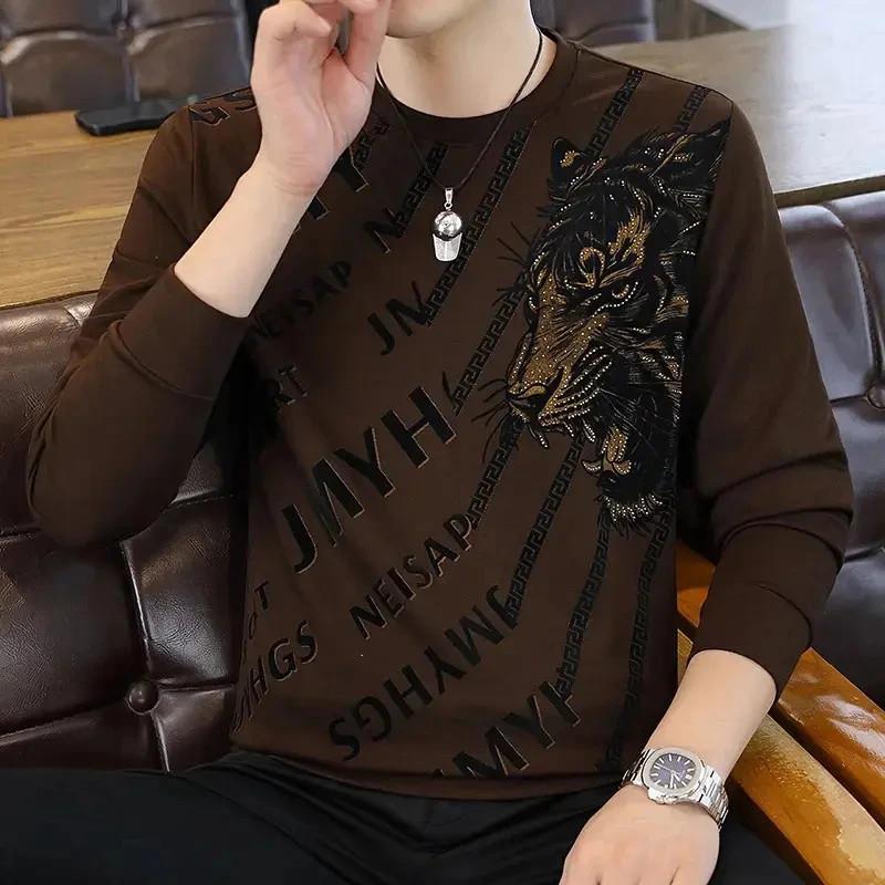 万载昌锋优品成熟男士春秋装m圆领上衣霸气虎头高质感卫衣