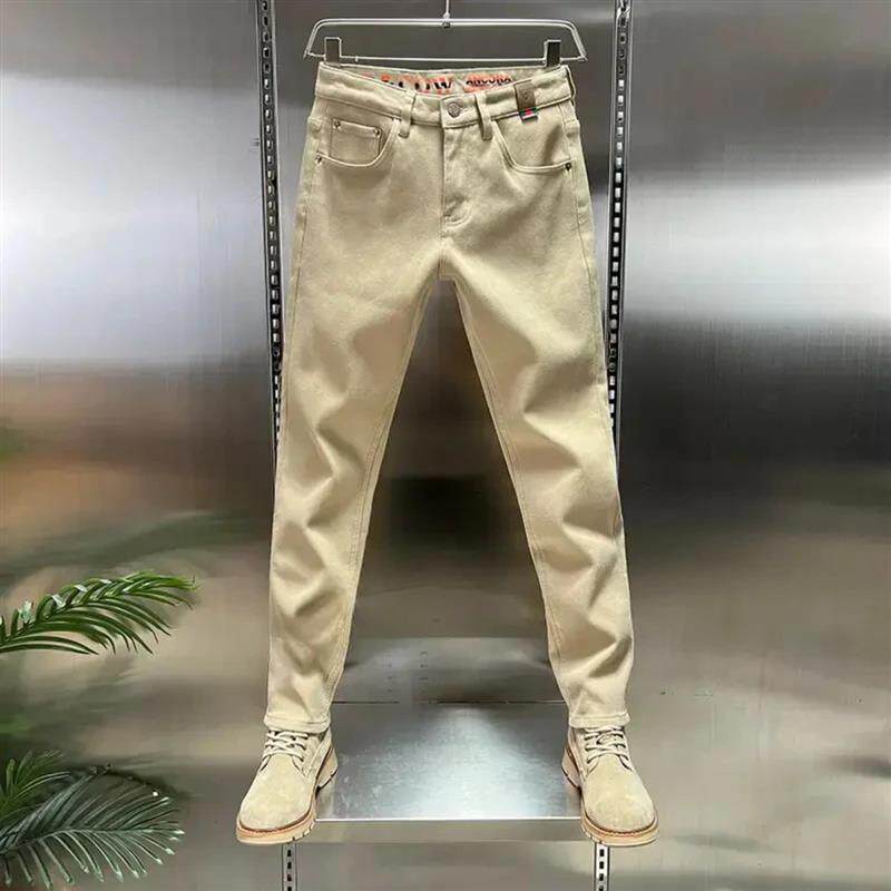 舵主衣仓男士秋冬季新款时尚潮流轻奢百搭修身加绒加厚牛仔裤男