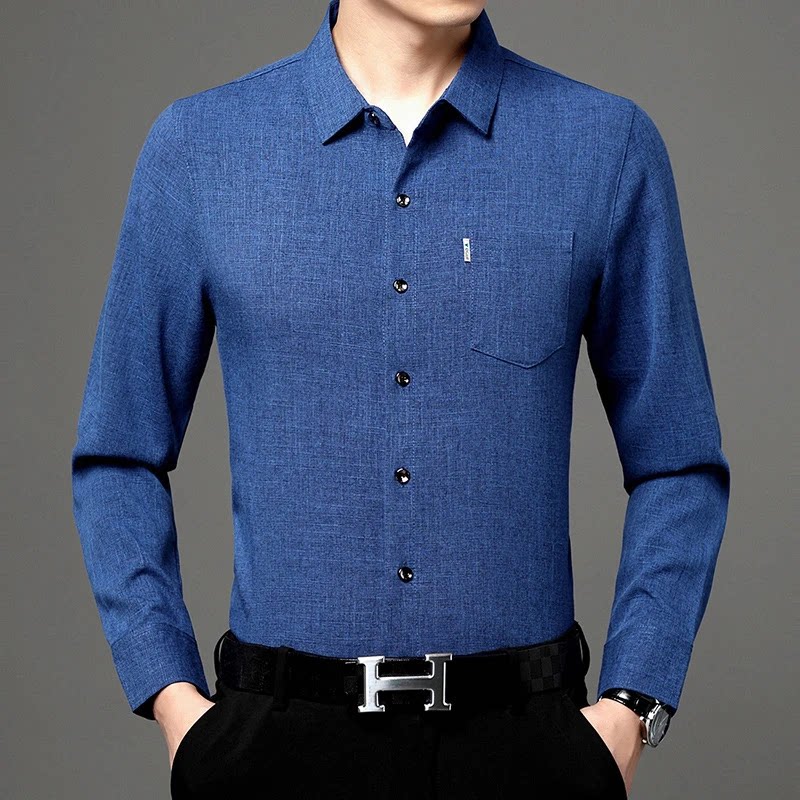 2锦喜集四季可穿品质男装新款男士时尚百搭舒适棉麻衬衫