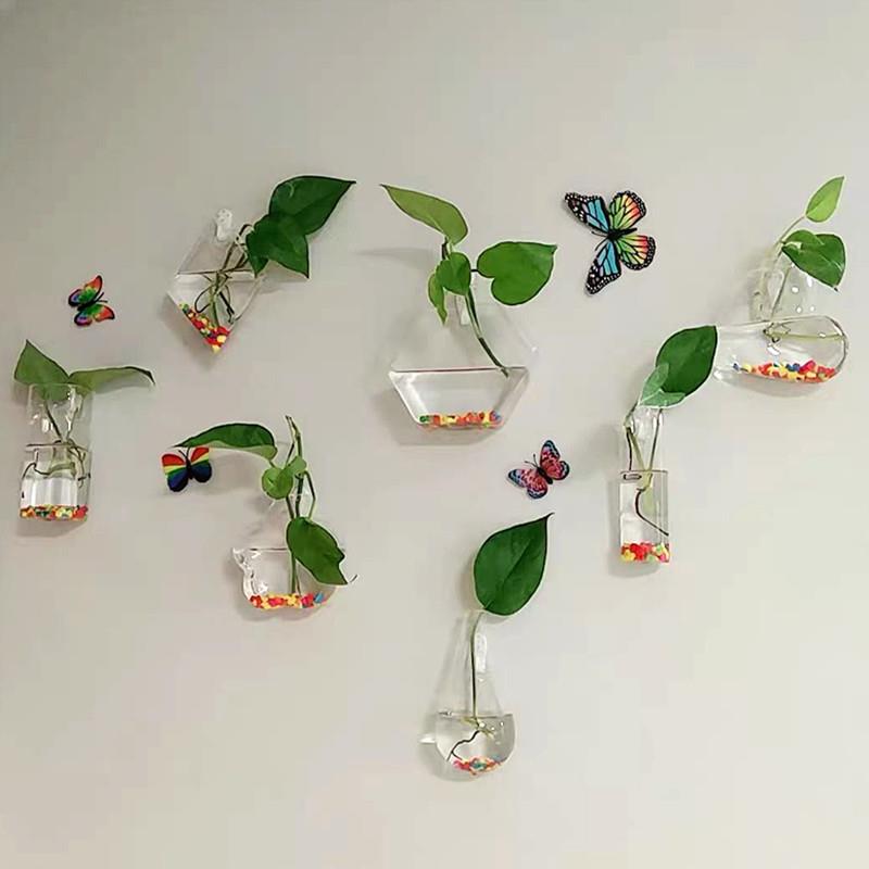 墙壁挂件水培花瓶墙上壁挂鱼缸创意客厅简约墙面布置装饰绿萝花盆