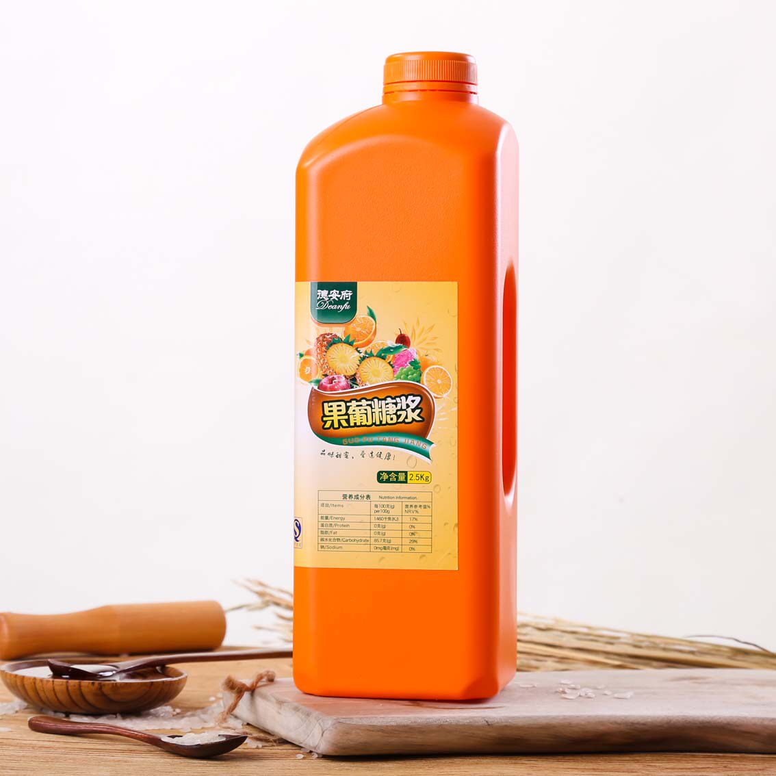 f55果葡糖浆2.5kg果糖 奶茶咖啡果汁饮料冰激凌调味专用糖浆