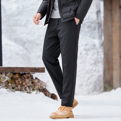 冬季加绒加厚羽绒裤男士户外