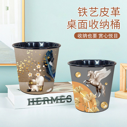 铁艺画笔收纳桶美术生笔洗大容量超大笔筒桌面小铁桶花盆国画水桶