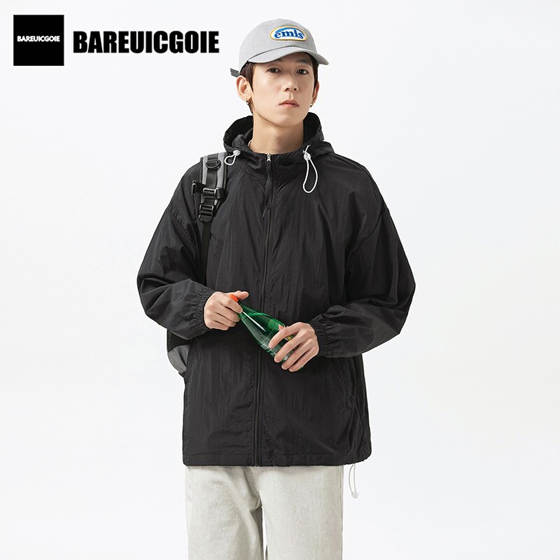 BAREUICGOIE防晒衣男款2025新款夏季薄款户外钓鱼防晒服男士外套