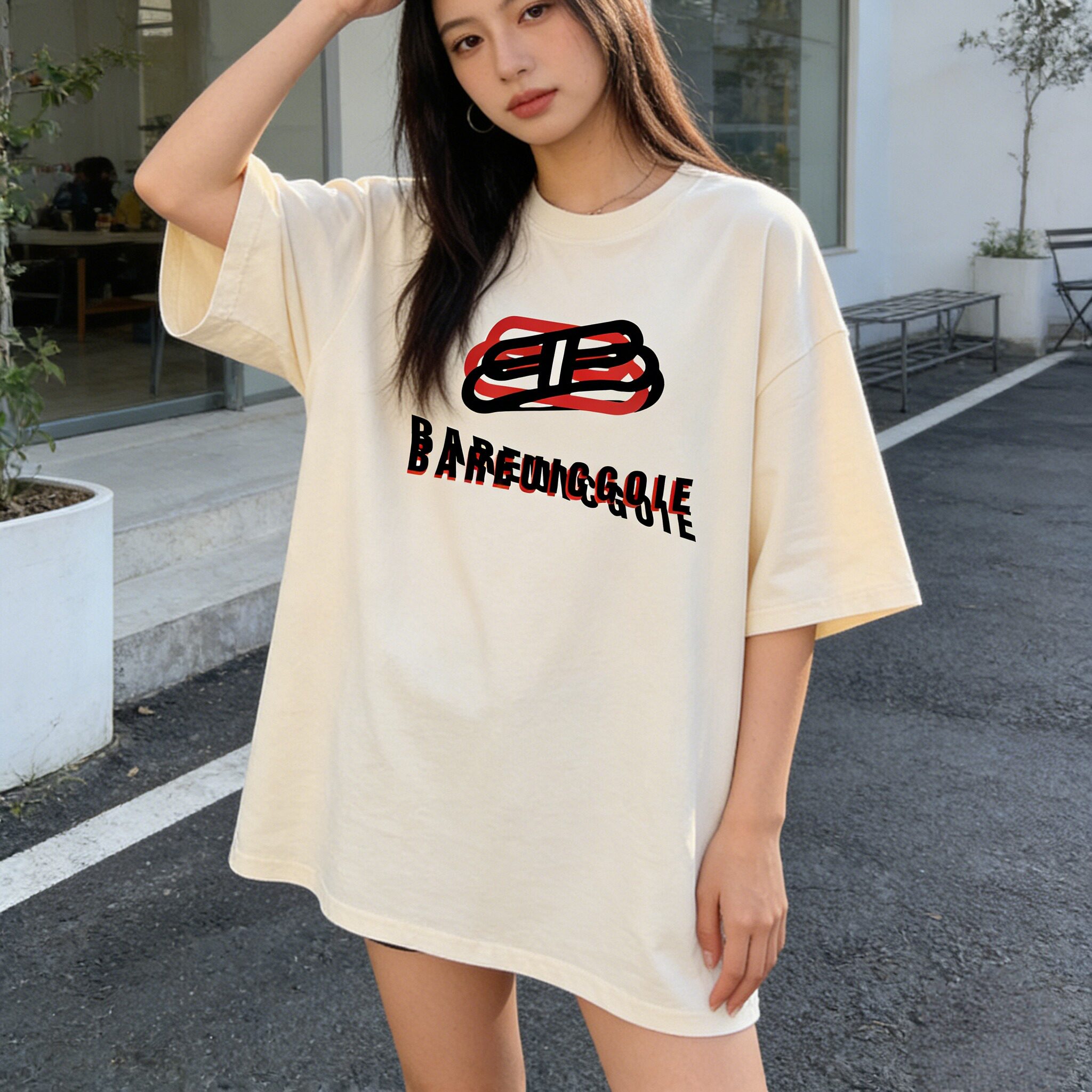 BAREUICGOIE官方联名重磅230g纯棉T恤男女款情侣短袖