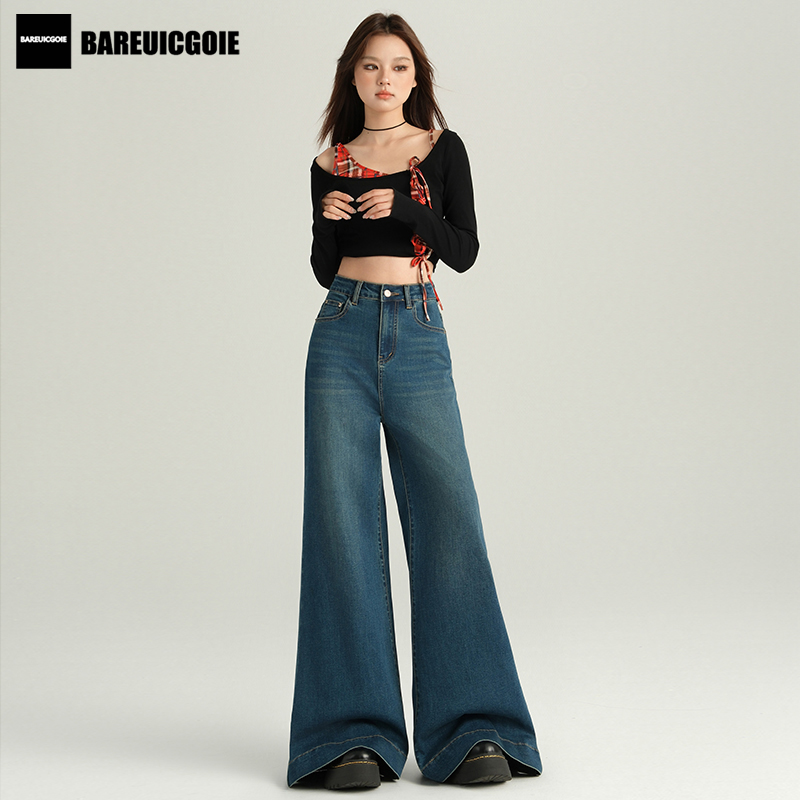BAREUICGOIE2025四季常规新款美式复古宽松百搭牛仔裤热卖款