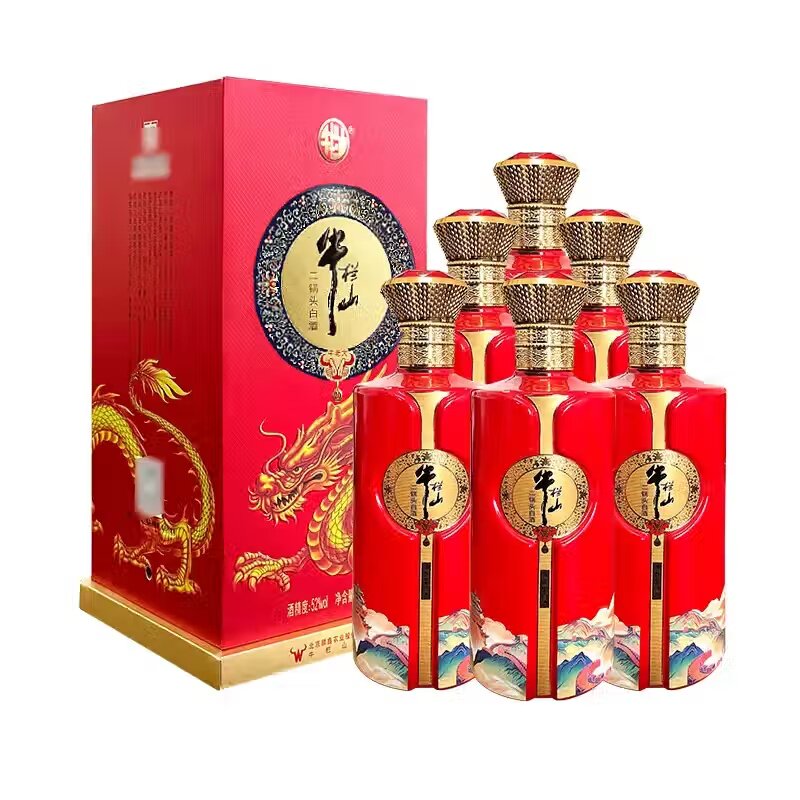 牛栏山北京二锅头 牛老大20纯粮52度清香白酒52度 500mL 6盒整箱