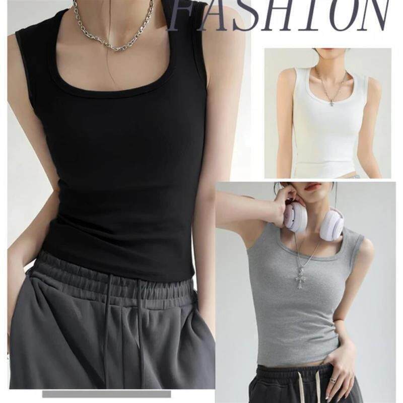 启晟百货店春夏吊带背心女内搭外穿遮副乳工字纯色宽肩带打底上衣