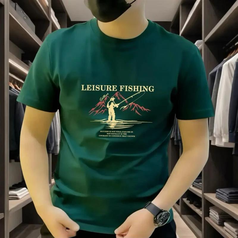 泽宇甄选优品重磅百搭短袖T恤男士短T半截袖圆领大码体恤潮流印花