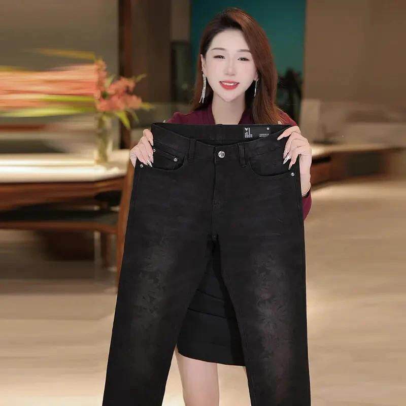 洁哥轻奢男装秋季新款男士牛仔裤显瘦弹力休闲修身黑色复古百搭 - FASHI高端轻奢出品