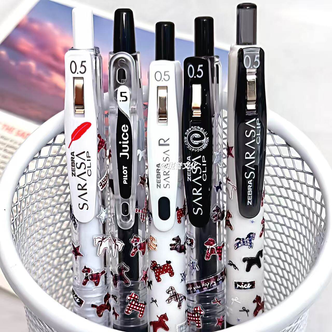 日本ZEBRA斑马新年格纹小马中性笔限定可爱日系ins学生送礼考试刷题0.5卡通可爱中性墨水0.5mm少女心文具礼盒