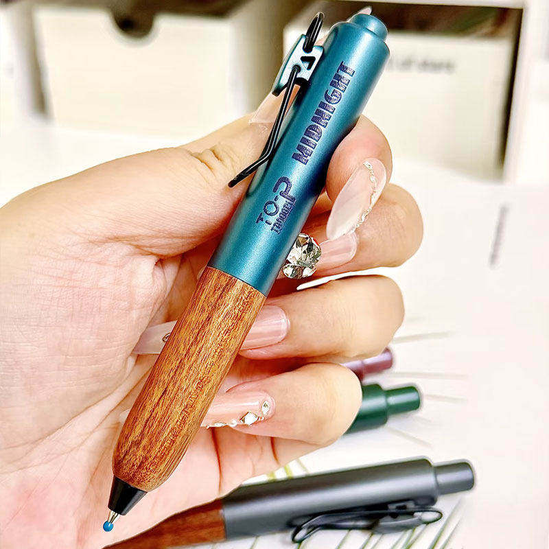 TANOOCI塔诺塞四季树暗夜限定檀木口袋小胖笔低重心按动笔0.