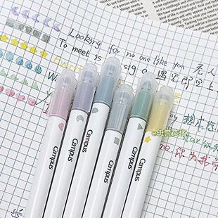 日本KOKUYO国誉双头马克笔印章爱心月亮三角形小学生美术手账绘画彩色水笔双头荧光笔笔记标记划重点粗细0.5