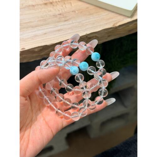 海纹石顶珠手串天然水晶