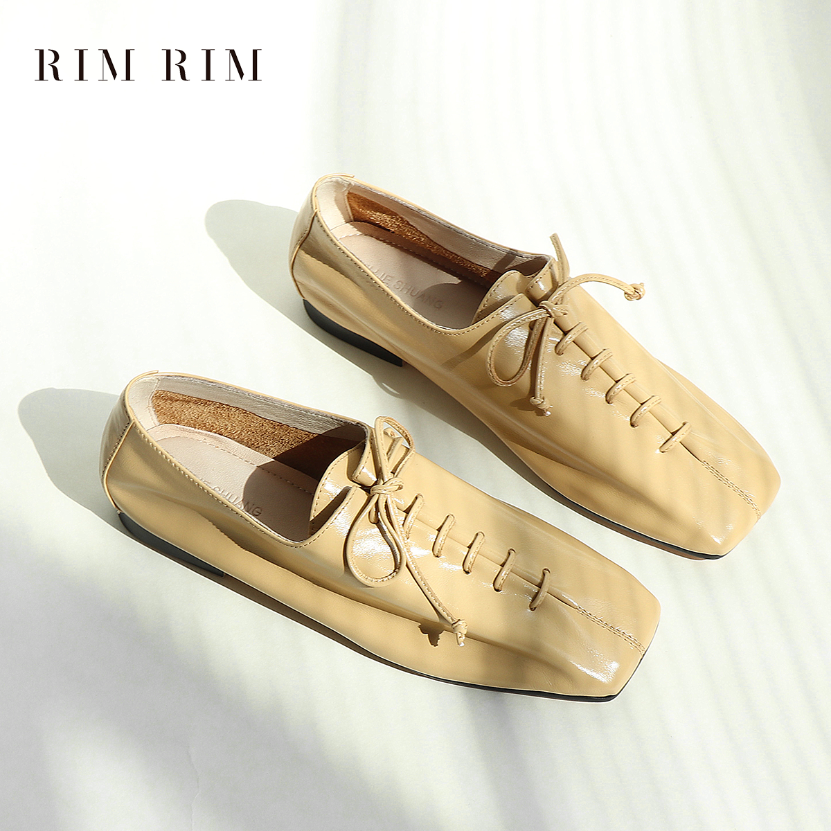 RIM RIM聆里浅口单鞋小方鞋雅致牛皮系带小众平底手工玛丽珍女鞋,女鞋,浅口单鞋,淘宝优惠券,粉丝福利购,淘宝优惠卷
