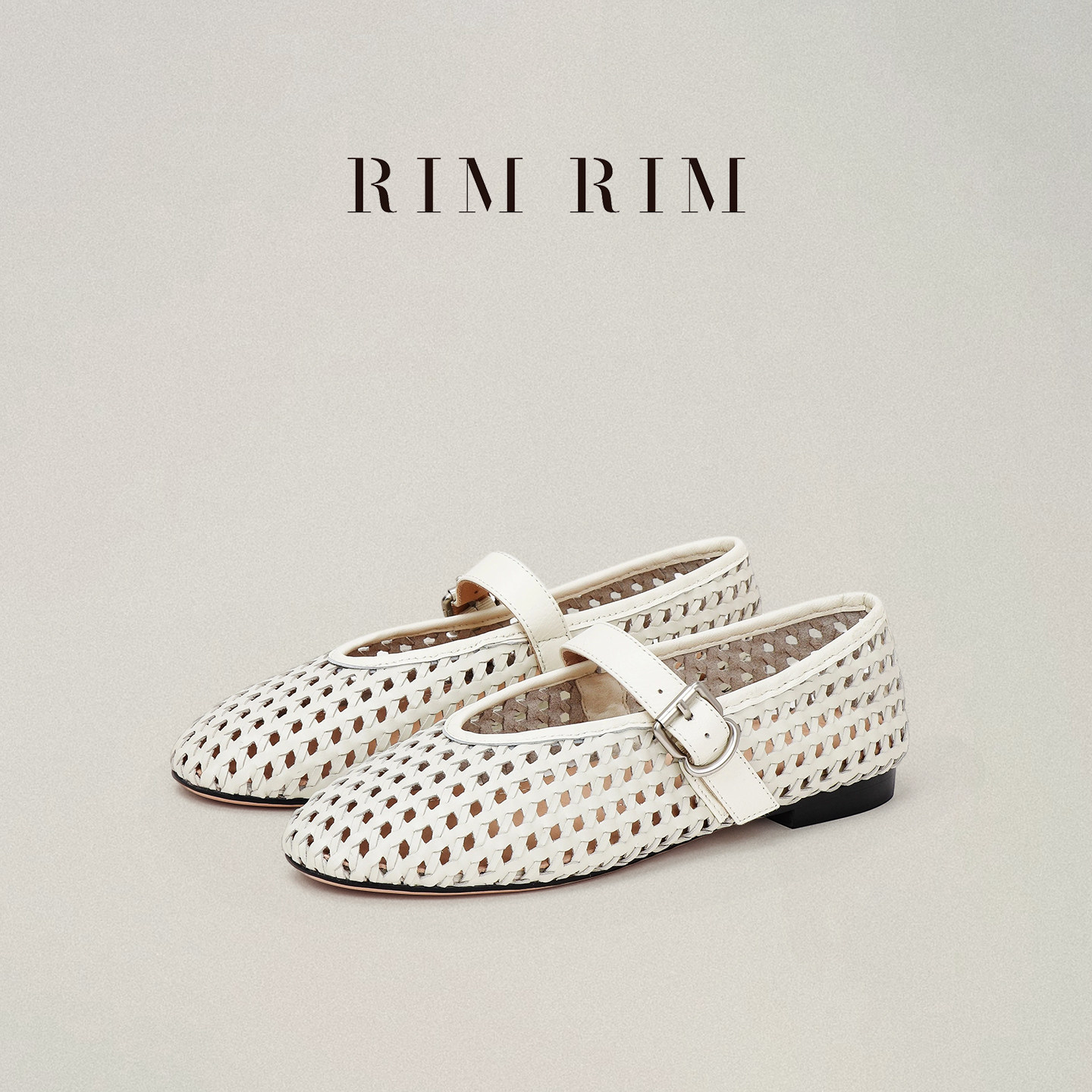 【钱老板粉丝专享】RIMRIM手工牛皮编织玛丽珍浅口塑型马皮鞋2517