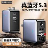 利乐普5.3蓝牙适配器外接老音响功放专用话筒K歌TF卡播放带遥控